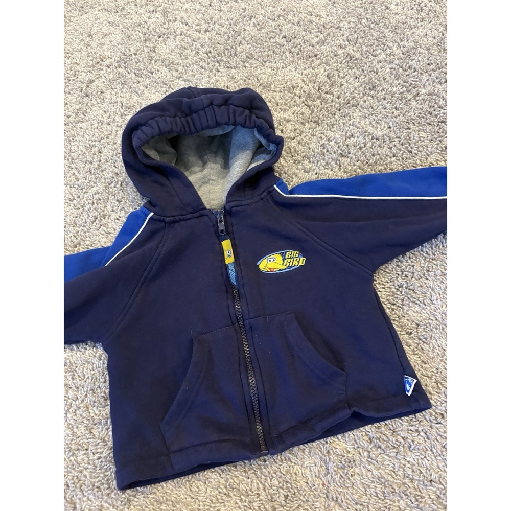 Vintage Big Bird Toddler Unisex Dark Navy Blue Jacket Sesame 24m (24 Months)